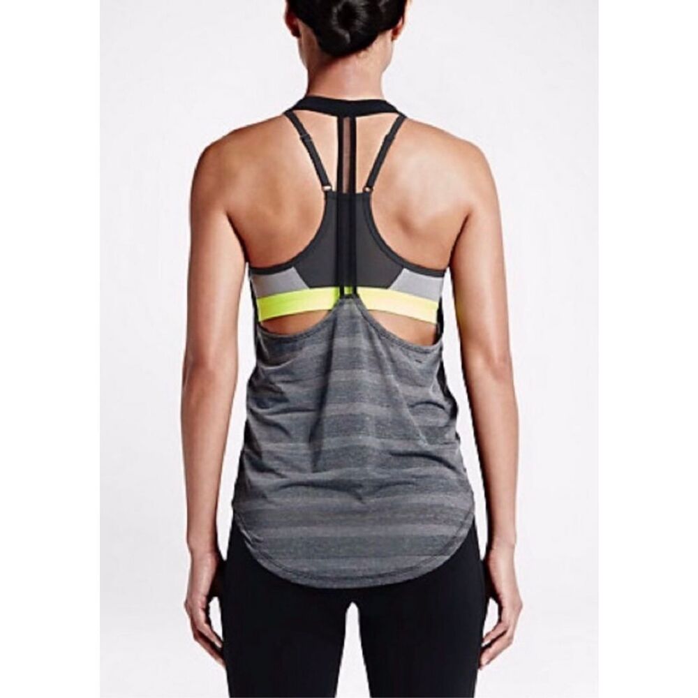 Nike Women's Elastika Dri-FIT training tank top Large gray athletic workout